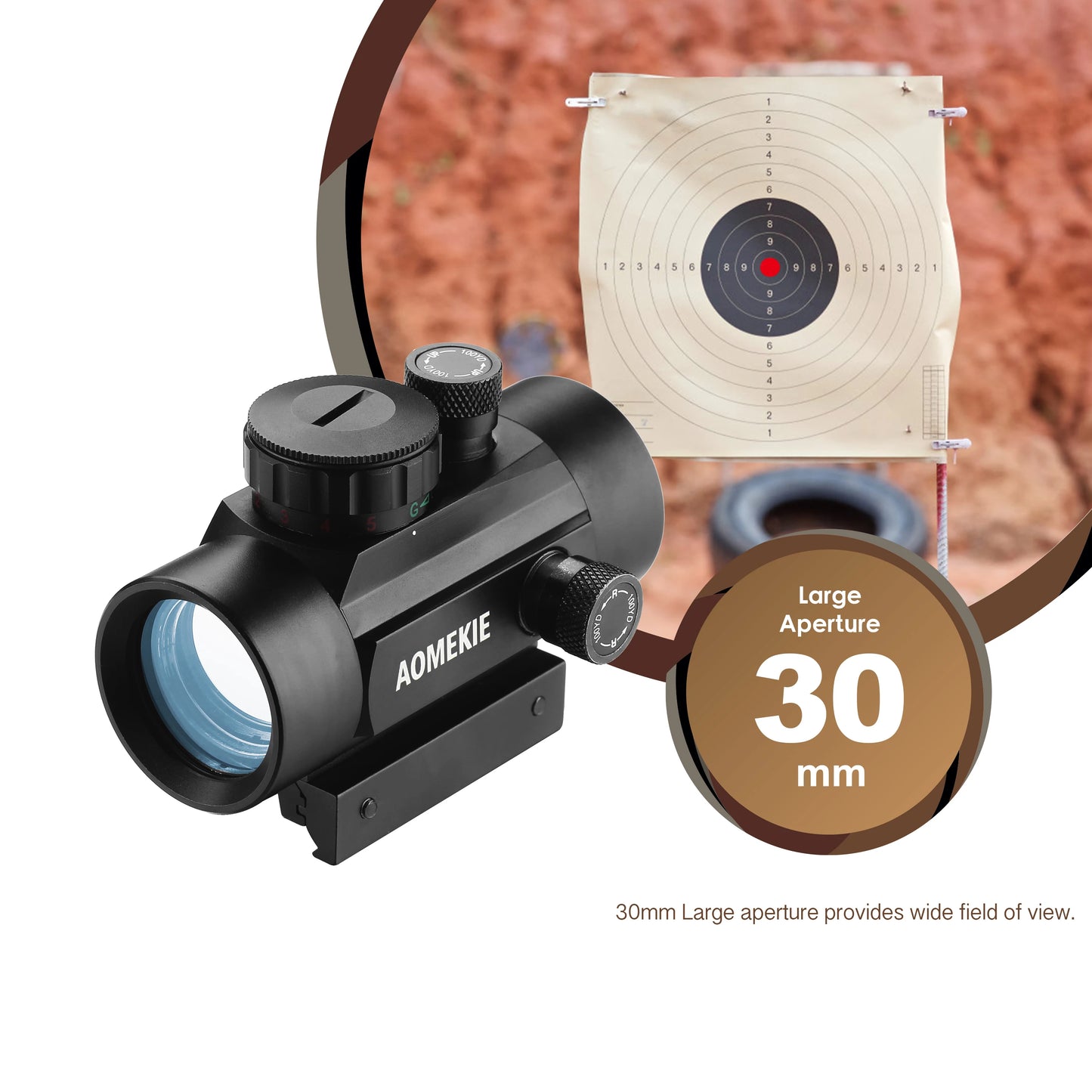 Rifle Red Dot Sight 1x 30mm FMC Lens With 22mm Rail Mount