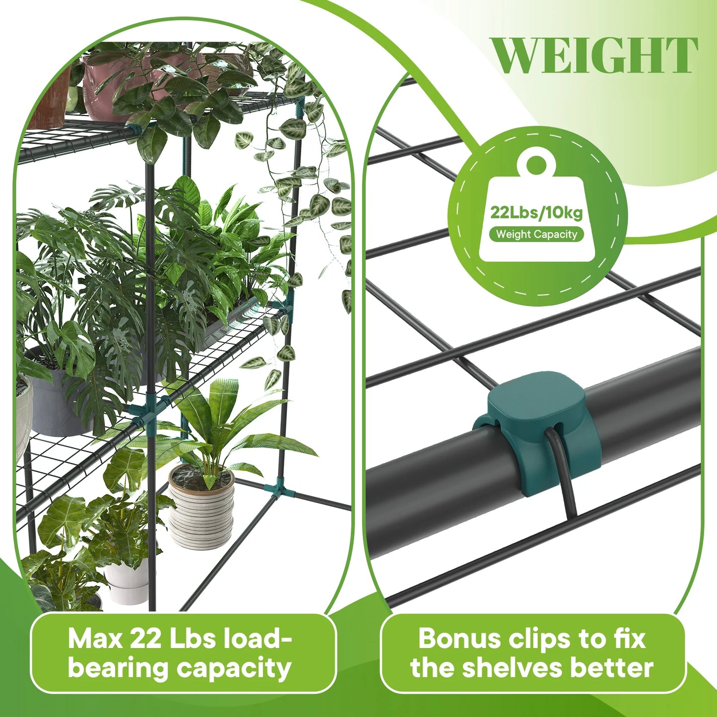 Walk-In Portable Greenhouse With Shelves For Indoor Outdoor Gardening