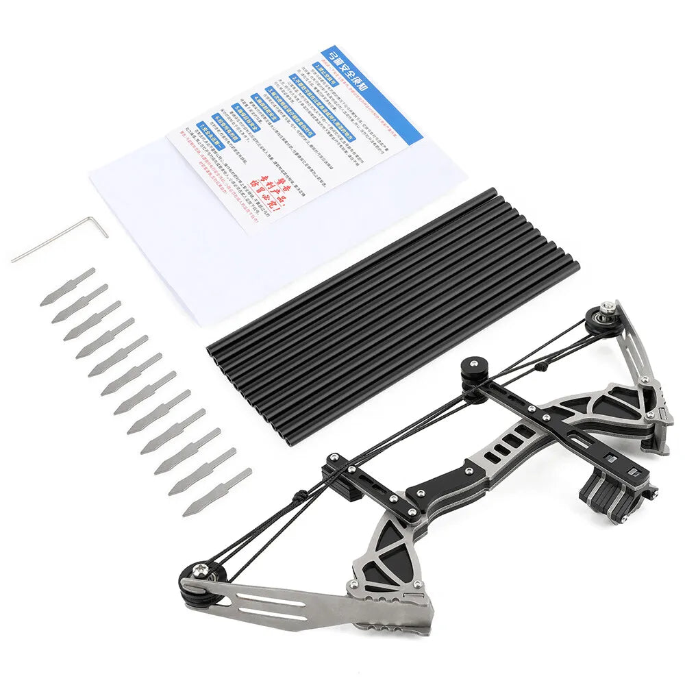 Mini Compound Bow Set 12lb With 12 Arrows For Target Practice