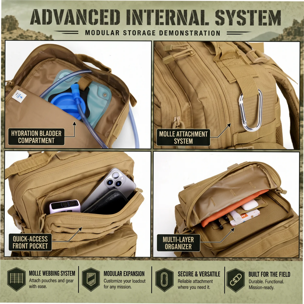 ReFire Gear Tactical Hunting Backpack With MOLLE Modular Storage System - Parry's Picks