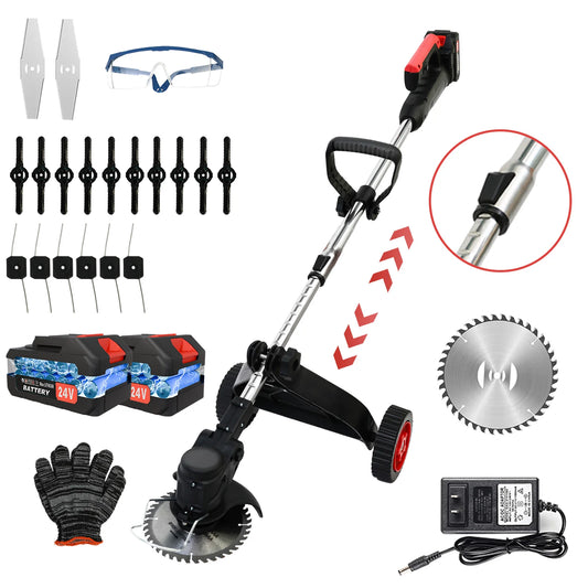 Cordless 21V Electric Lawn Mower Weed Trimmer With Brushless Motor - Parry's Picks