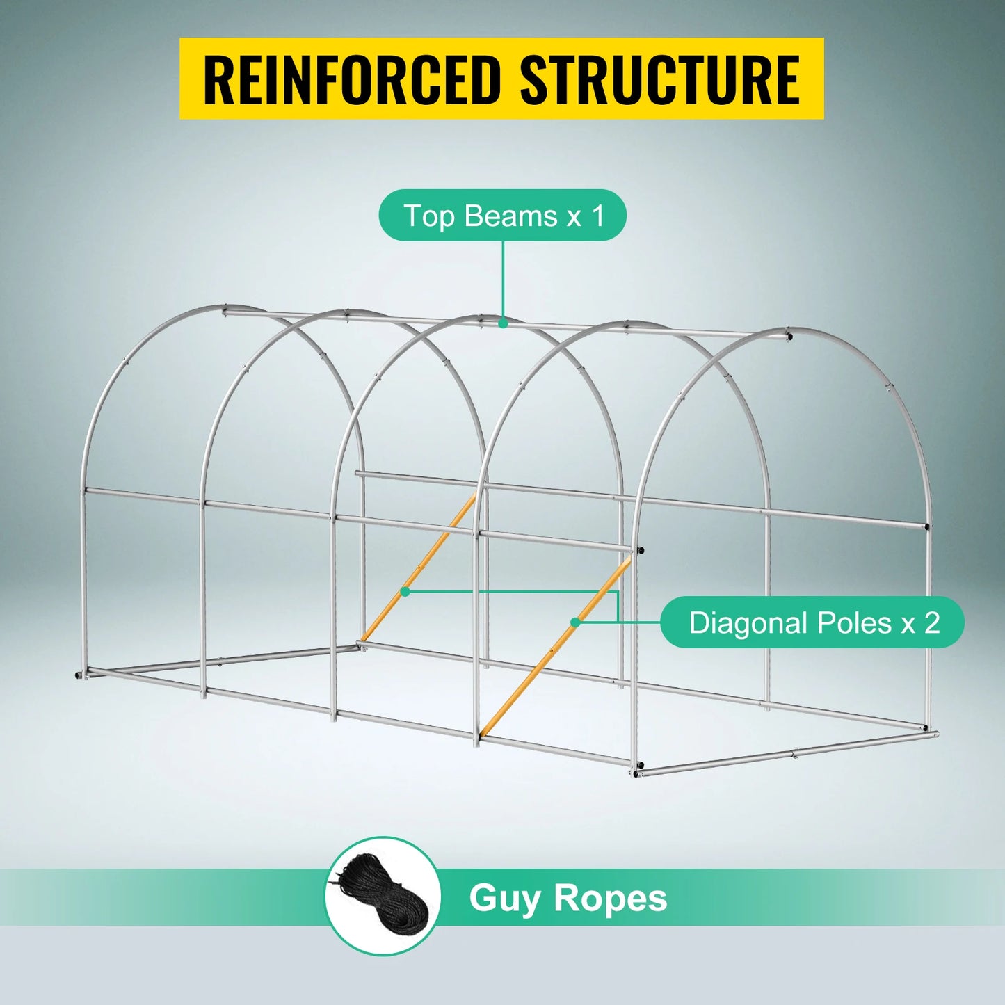 SucceBuy Walk In Tunnel Greenhouse Galvanized Frame With Waterproof Cover