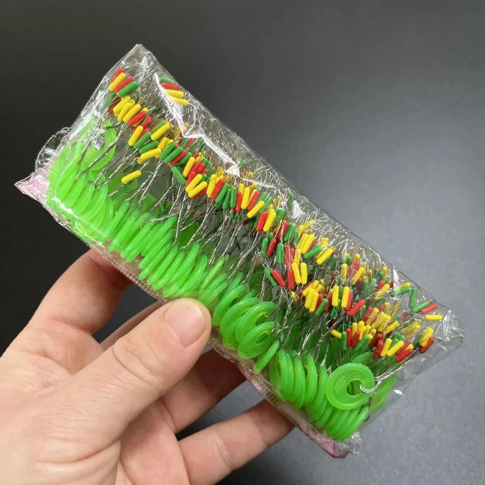 600 Pcs Rubber Stopper Fishing Floats Oval Bean Style Pack