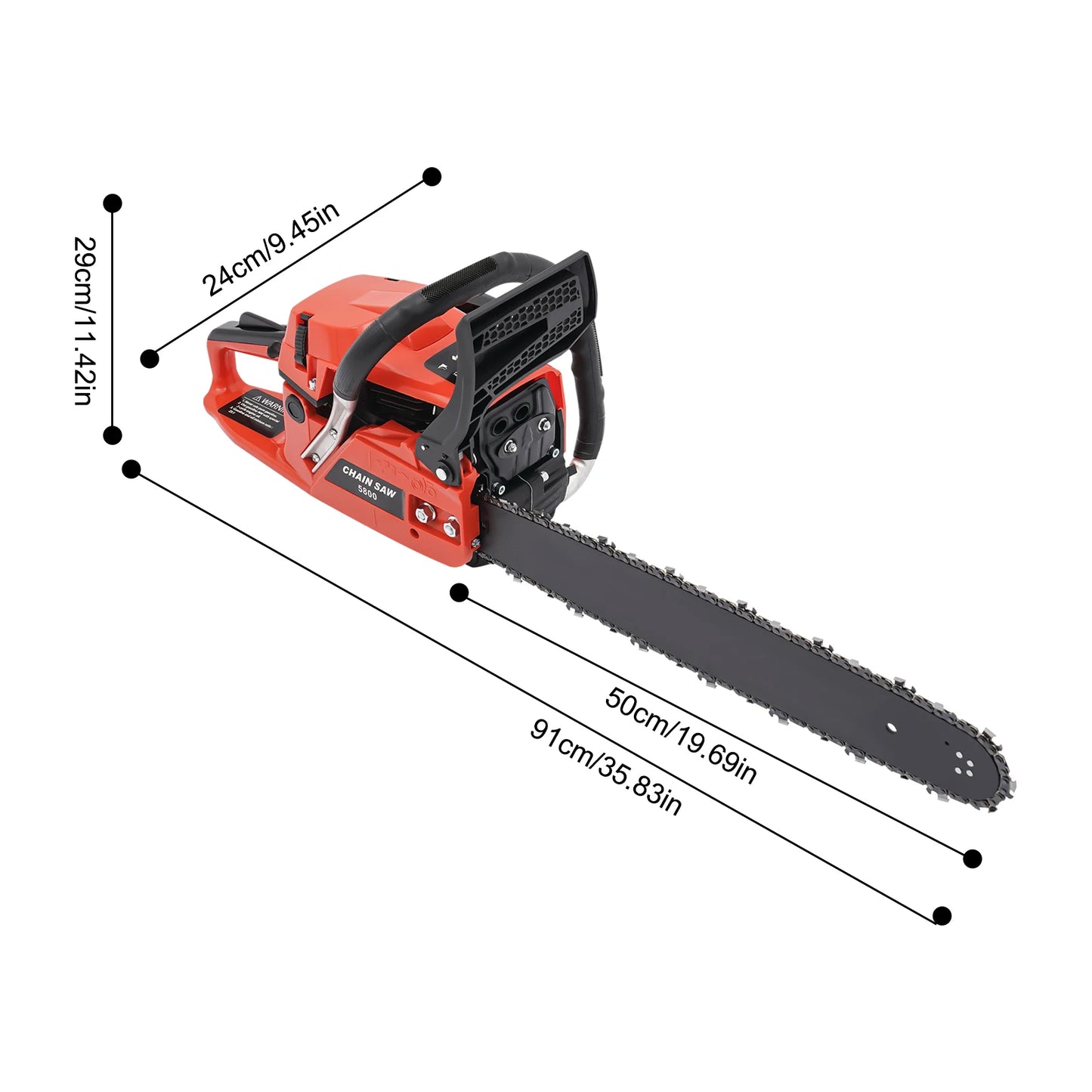Gas Chainsaw Two Stroke High Performance Saw Wood Cutting Pruning