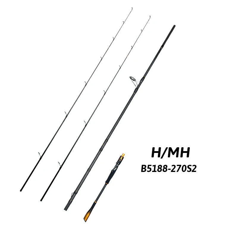 BIUTIFU Carbon Spinning and Casting Fishing Rod with Fuji Guides - Parry's Picks