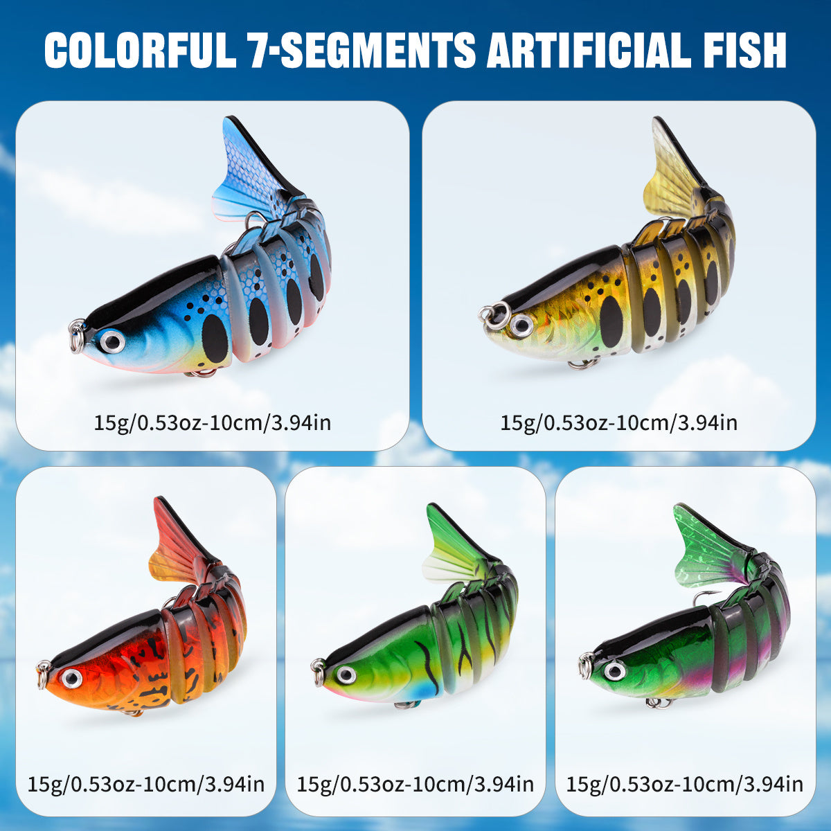 Perch Lure Set 48 Piece Surface And Sinking Multi Joint Wobblers Freshwater - Parry's Picks