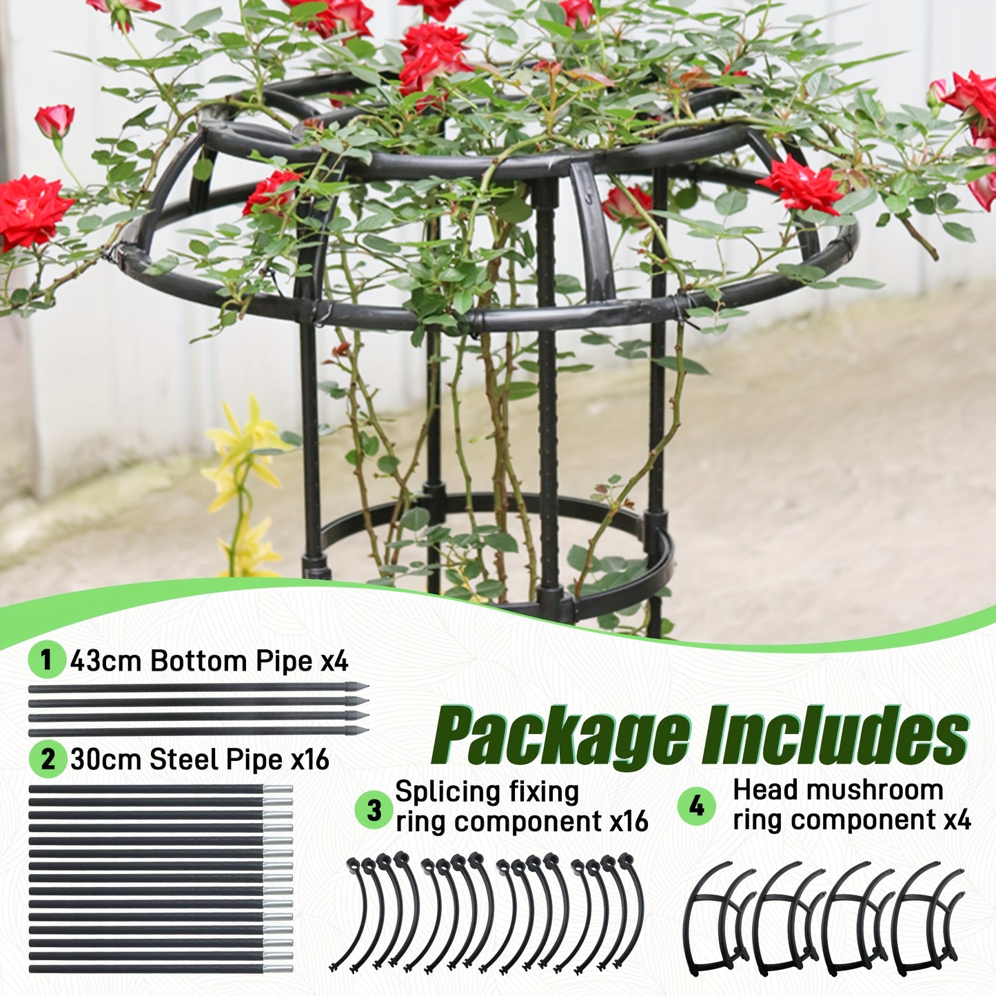 Mushroom Top Climbing Support Frame for Outdoor Vines and Flowers - Parry's Picks