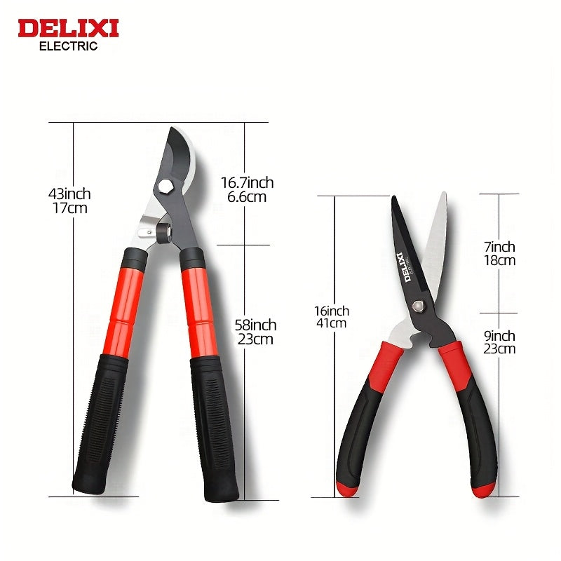 Delixi Electric Pruning Shears and Fence Shears Garden Tool Set - Parry's Picks
