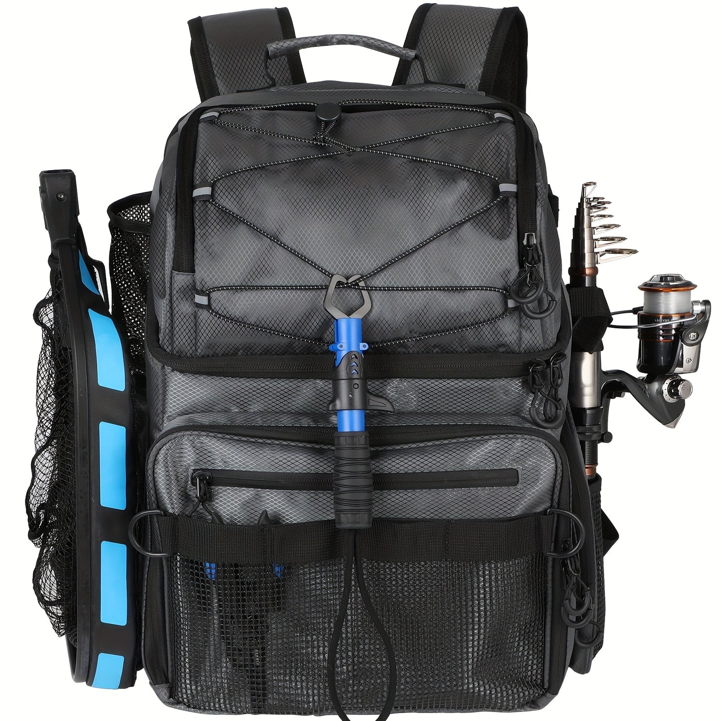 Fishing Backpack With Cooler Rod Holders And Tackle Boxes