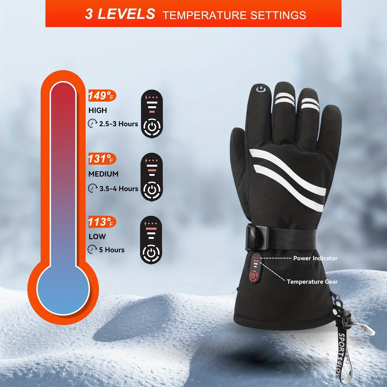 RASFALO Rechargeable Heated Gloves for Winter Outdoor Activities - Parry's Picks