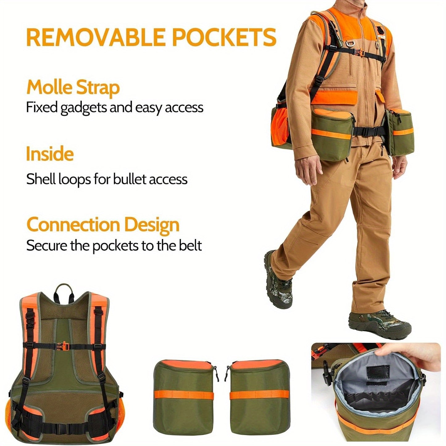 Upland Hunting Vest And Backpack With Game Pouch For Quail