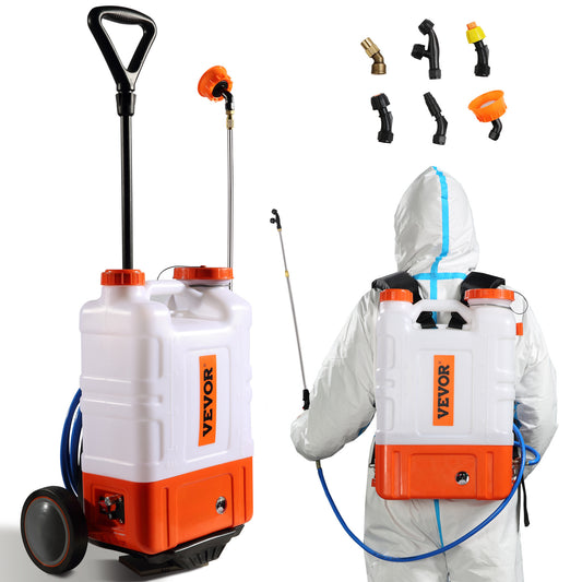 VEVOR Battery Powered Backpack Sprayer With Cart 4 Gallon