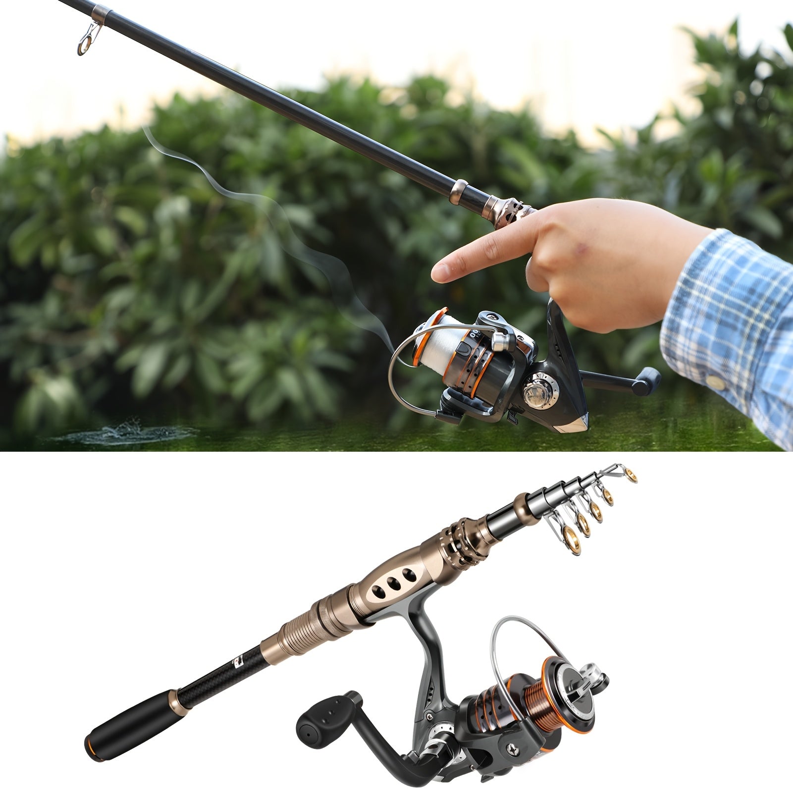 Carbon Fiber Telescopic Fishing Rod and Reel Combo Kit - Parry's Picks
