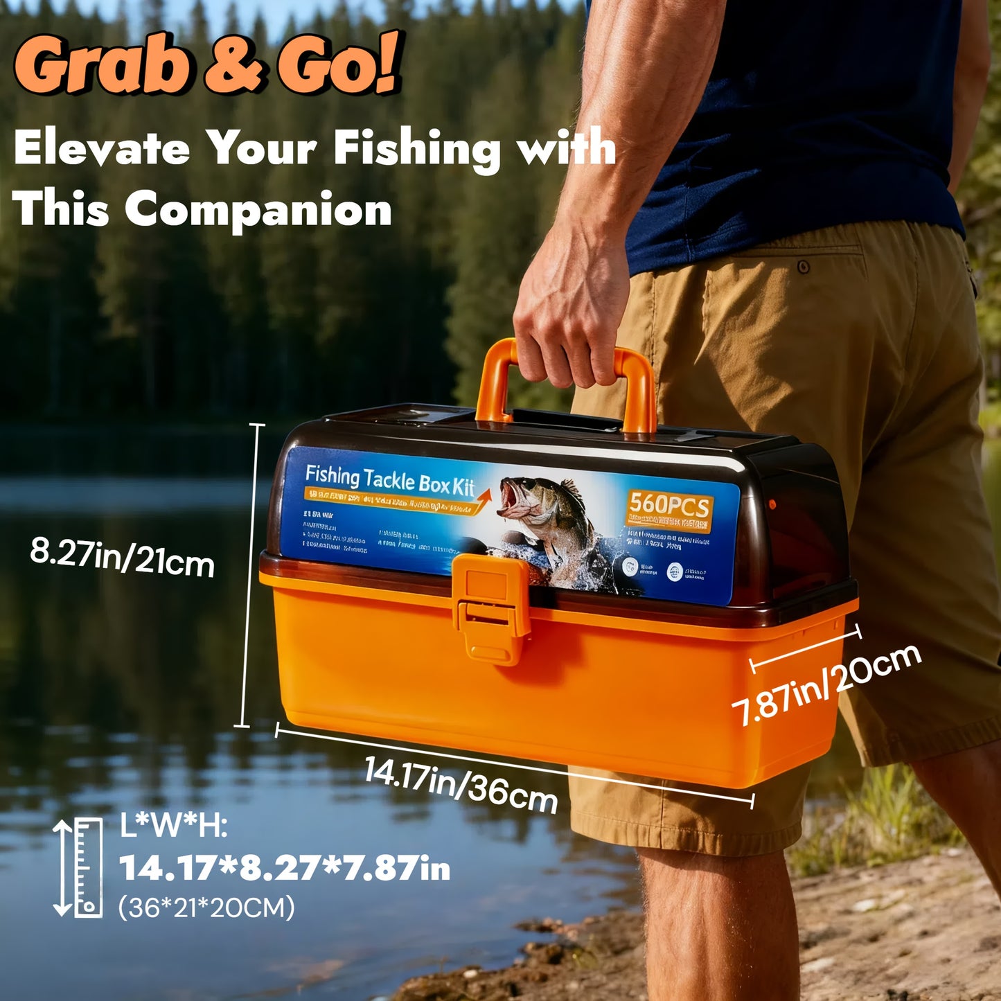 Fishing Tackle Box Set With 560 Accessories All Purpose Kit For Freshwater And Saltwater Anglers