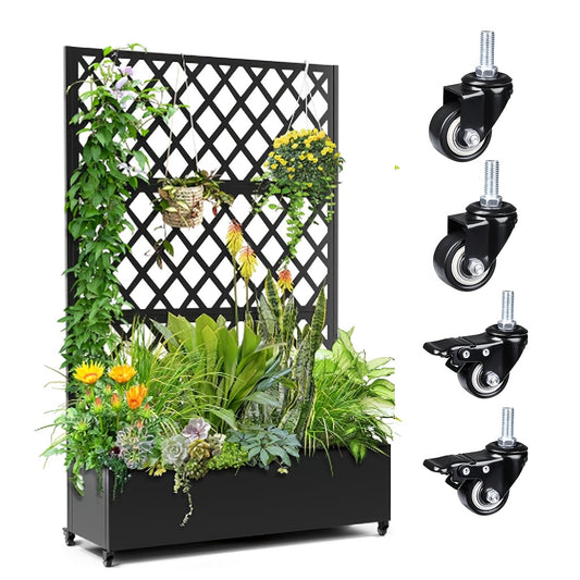 Heavy Duty Metal Planter Box With Trellis Raised Garden Bed