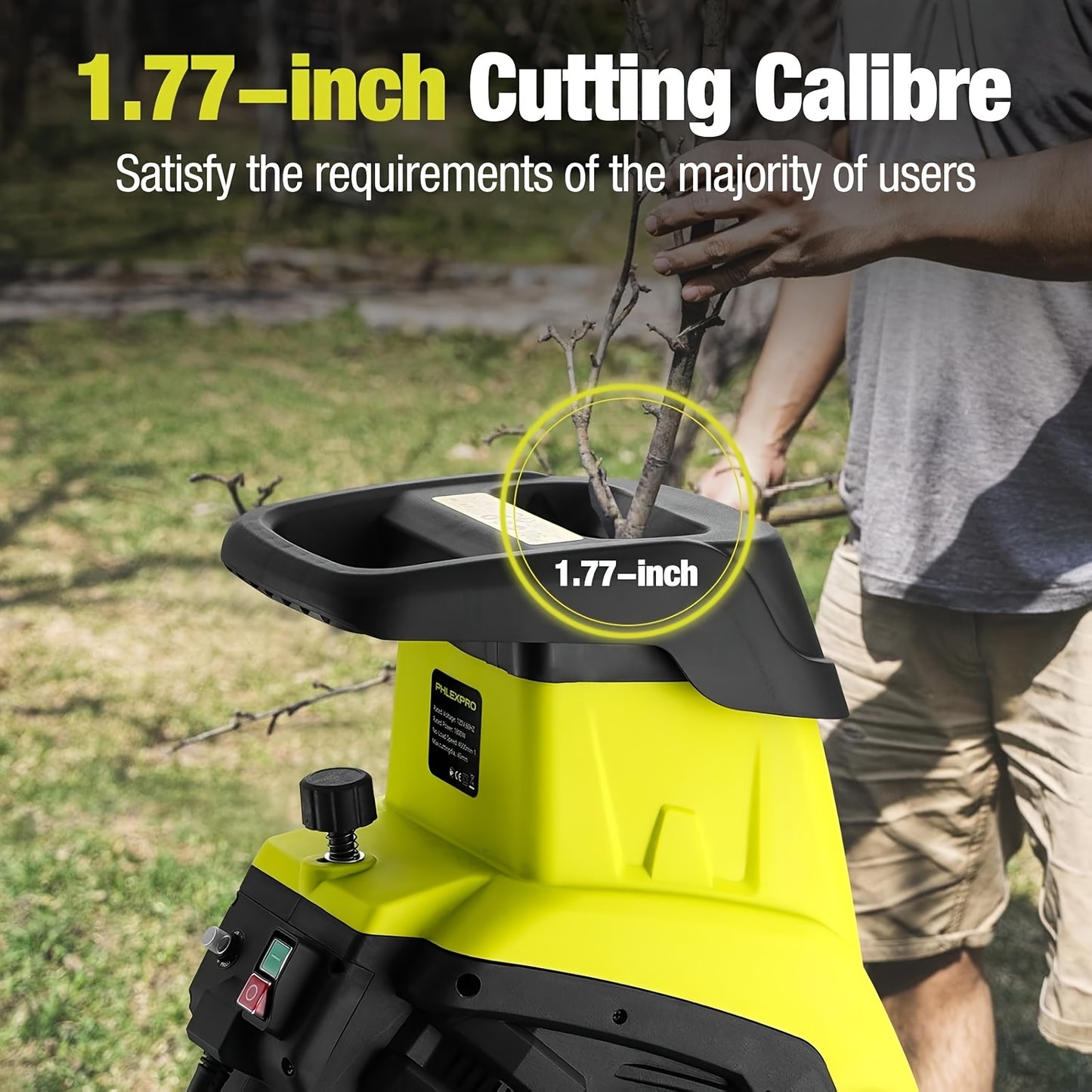 Wood Chipper Shredder Corded Electric 15 Amp Mulching