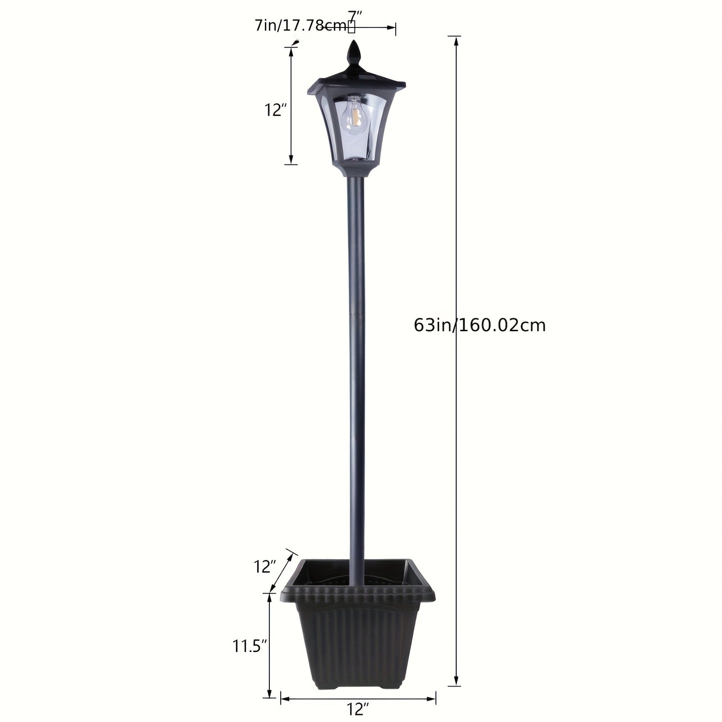 Solar Lamp Post With Planter For Outdoor Garden Lighting