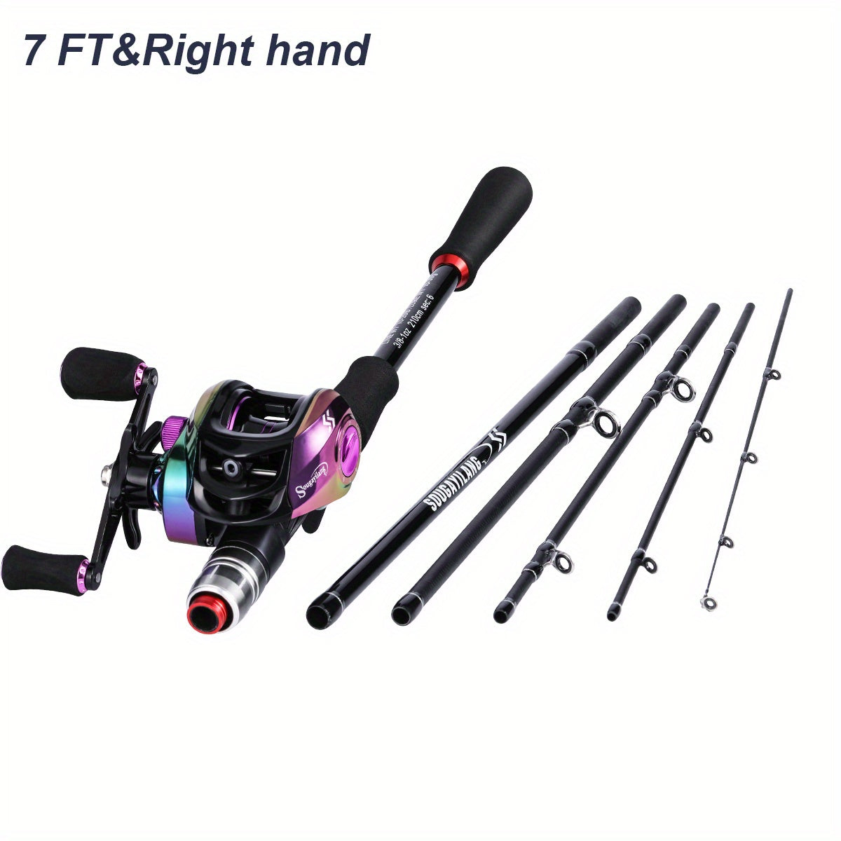 Sougayilang Graphite Rod And Baitcasting Reel For Freshwater