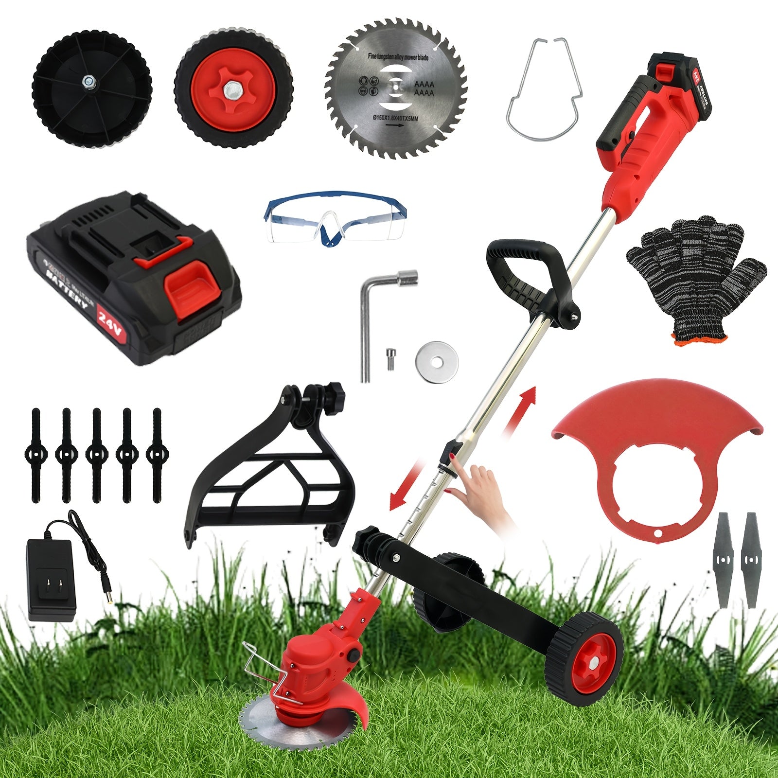Powerful 24V Cordless Electric Weed Eater with 4-in-1 Functions - Parry's Picks