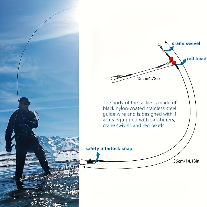 36-Piece Stainless Steel Fishing Leaders Tackle Rigs With Swivels Snaps For Saltwater