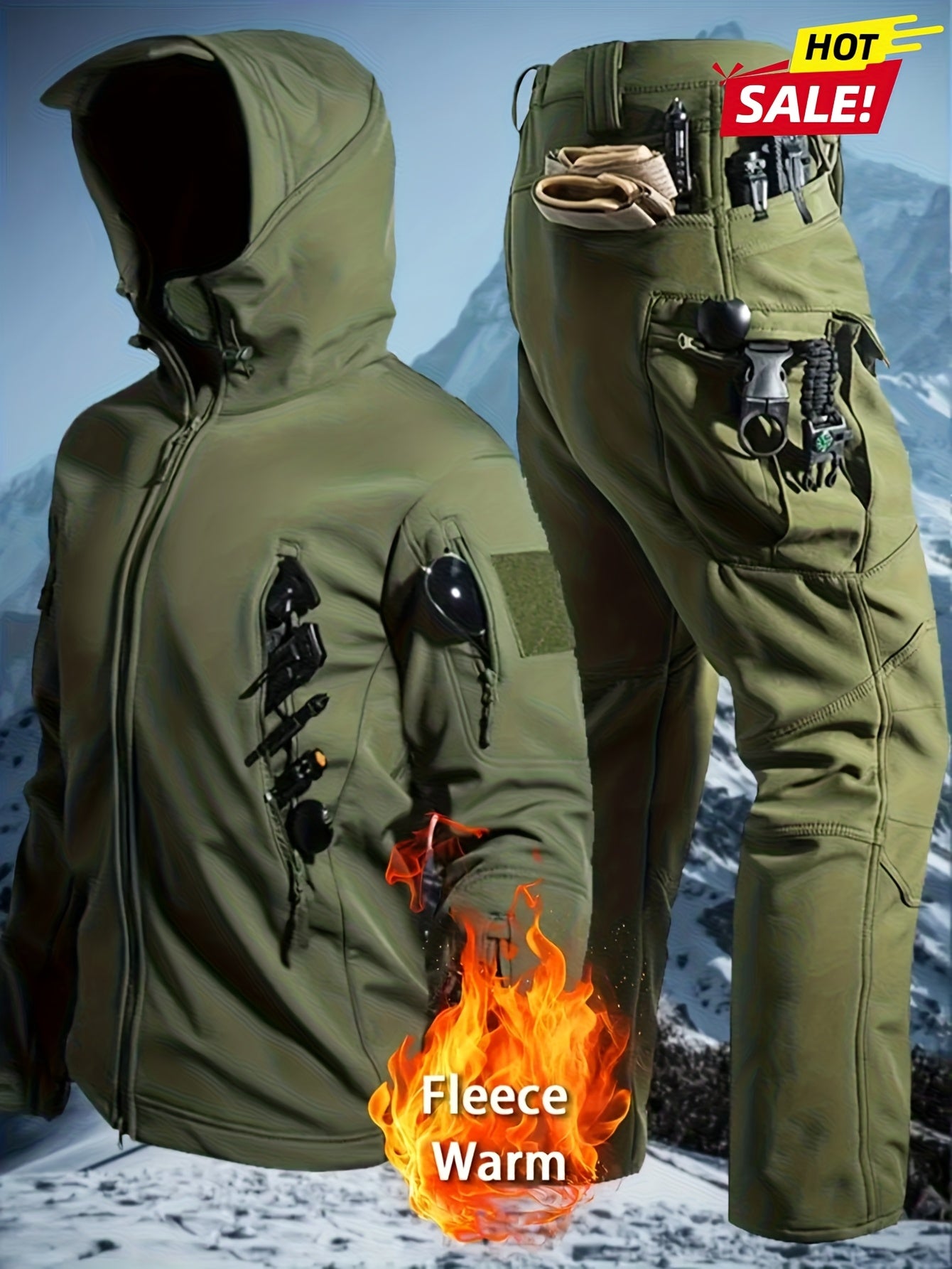 SOVTEMPCollar Men's Thickened Windproof Hoodie Jacket With Pockets - Parry's Picks