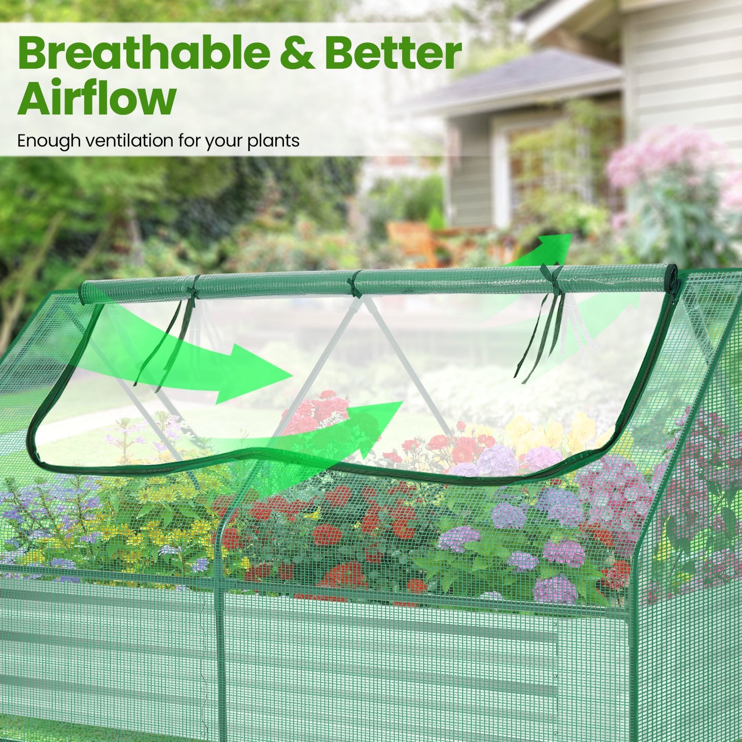 Galvanized Raised Garden Bed With Cover And Greenhouse Kit