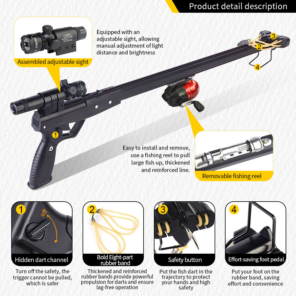Brown AluminumAlloy FishingRodLauncher HighPrecisionScope StainlessSteelReel Accessories