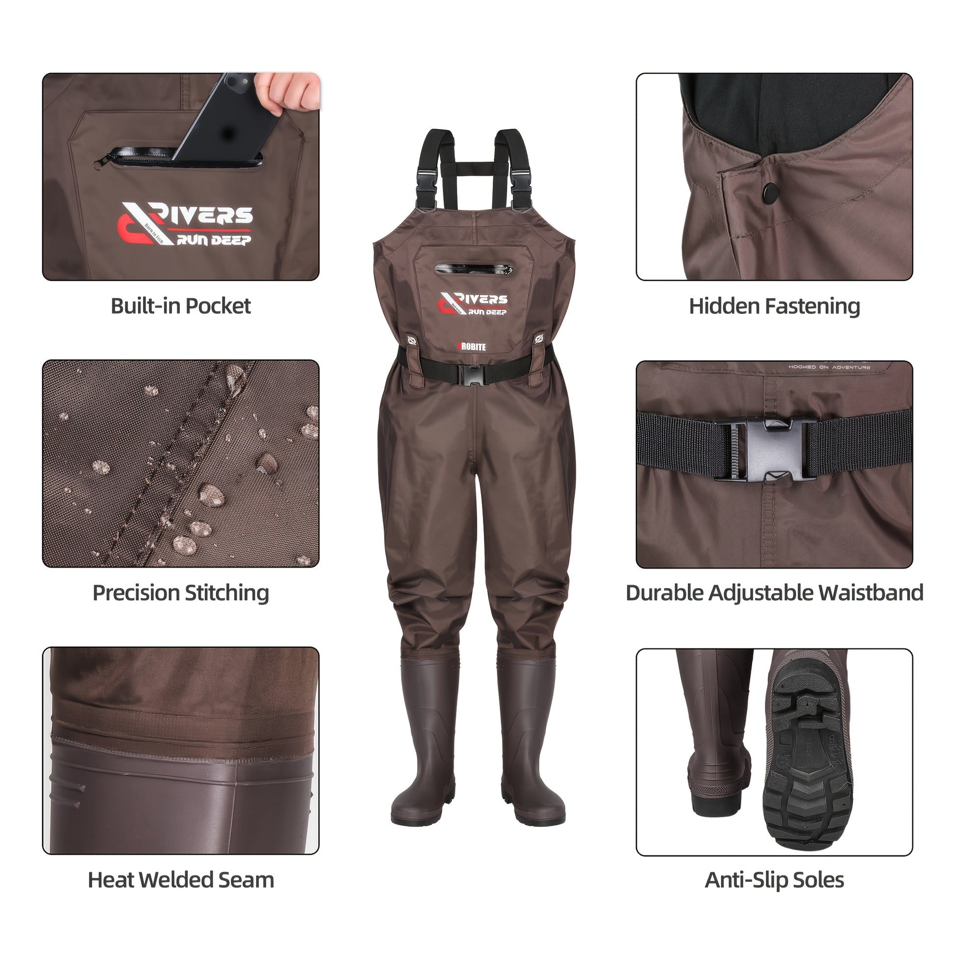 PROBITE Breathable Fishing Chest Waders With Boots For Anglers - Parry's Picks