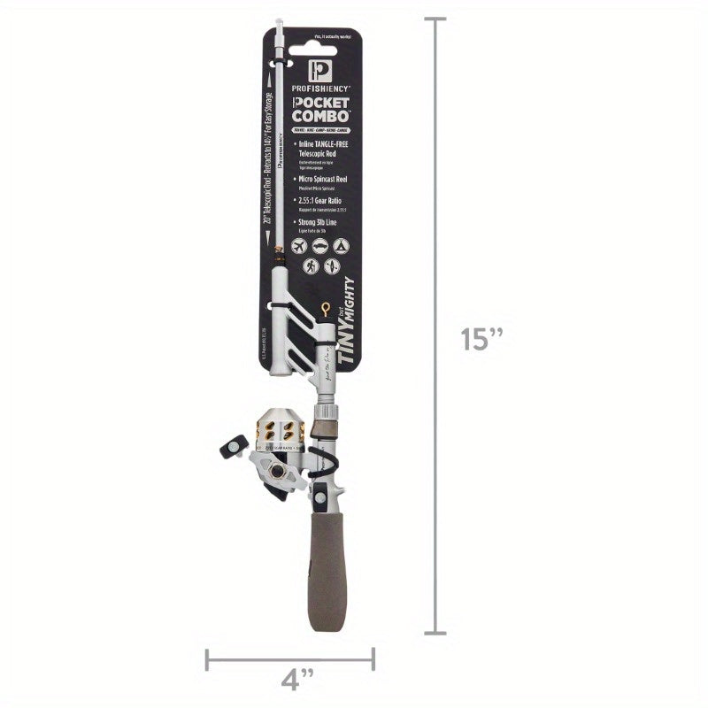 Compact Pocket Spincast Fishing Pole and Reel Combo