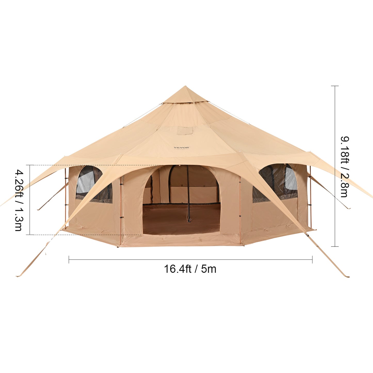 VEVOR Canvas Bell Tent For Camping Family Outdoor Events