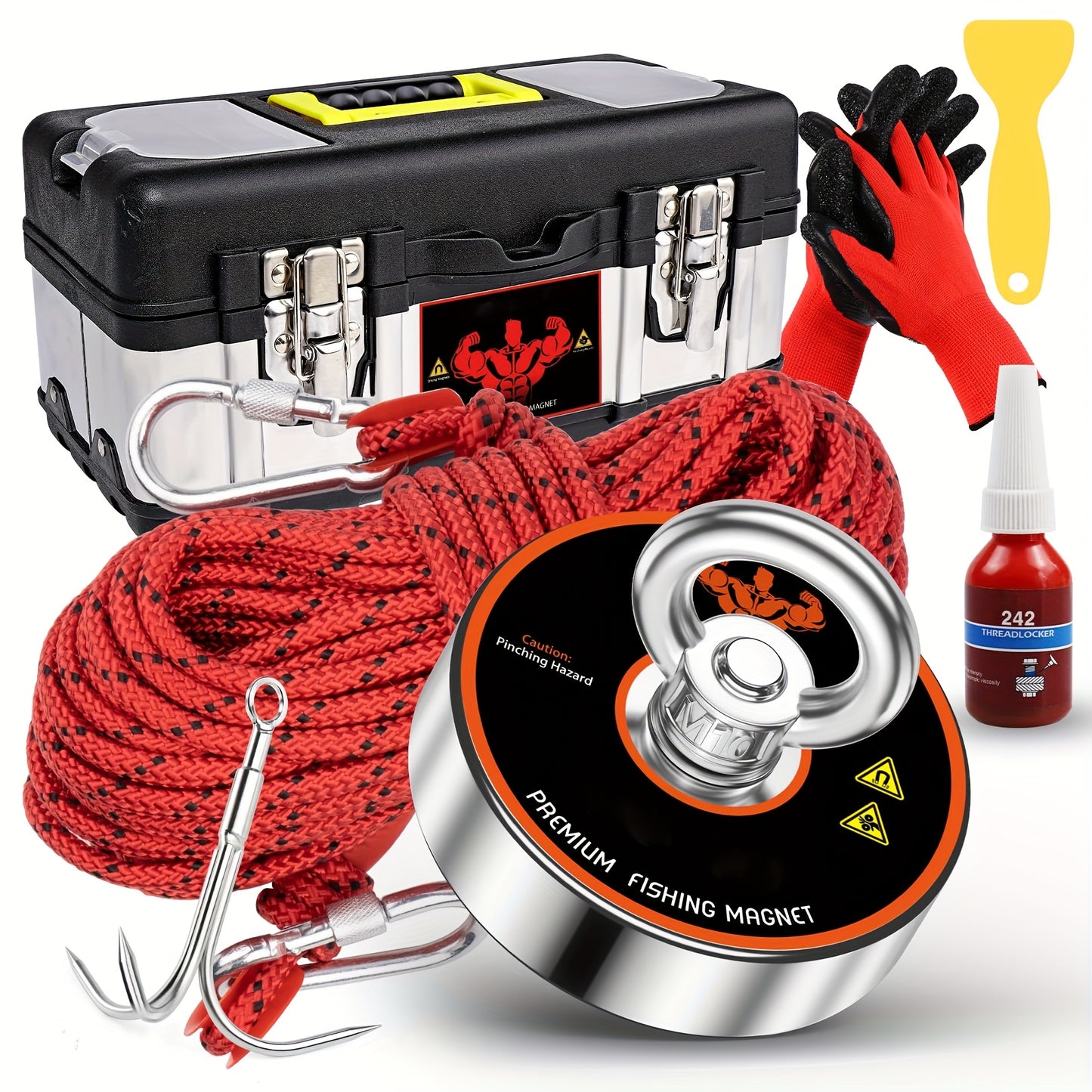 Fishing Magnet 700LBS Pulling Force Magnetic Fishing Kit