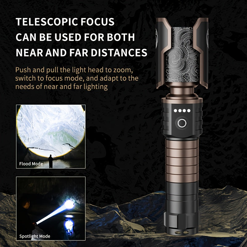 Skyfire LED High Brightness Flashlight Telescopic Zoom