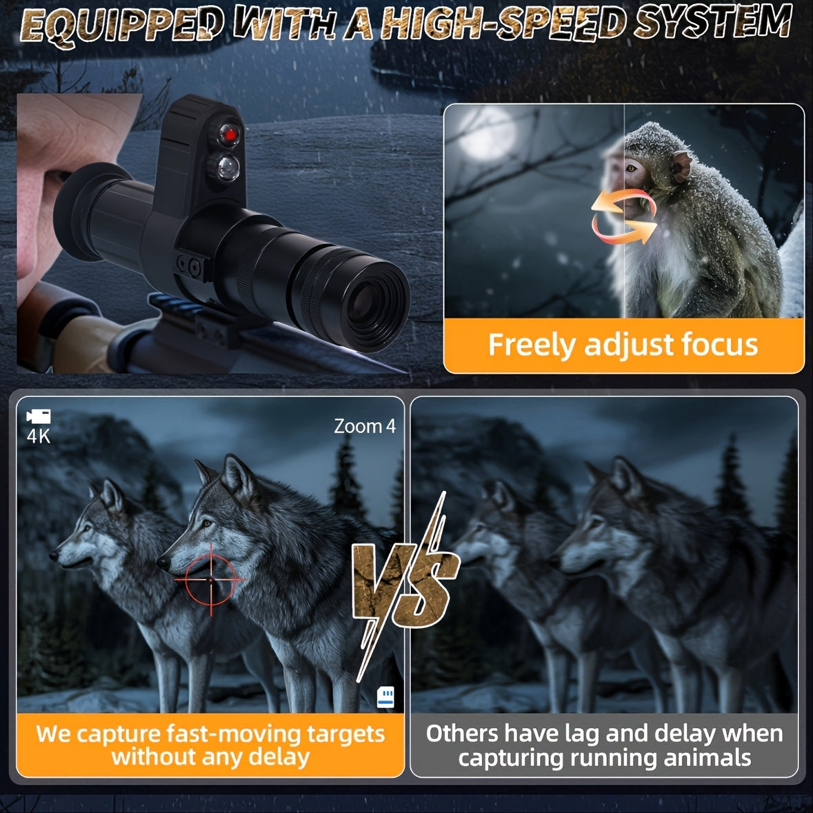 4K HD Infrared Night Vision Binoculars With 7x Zoom