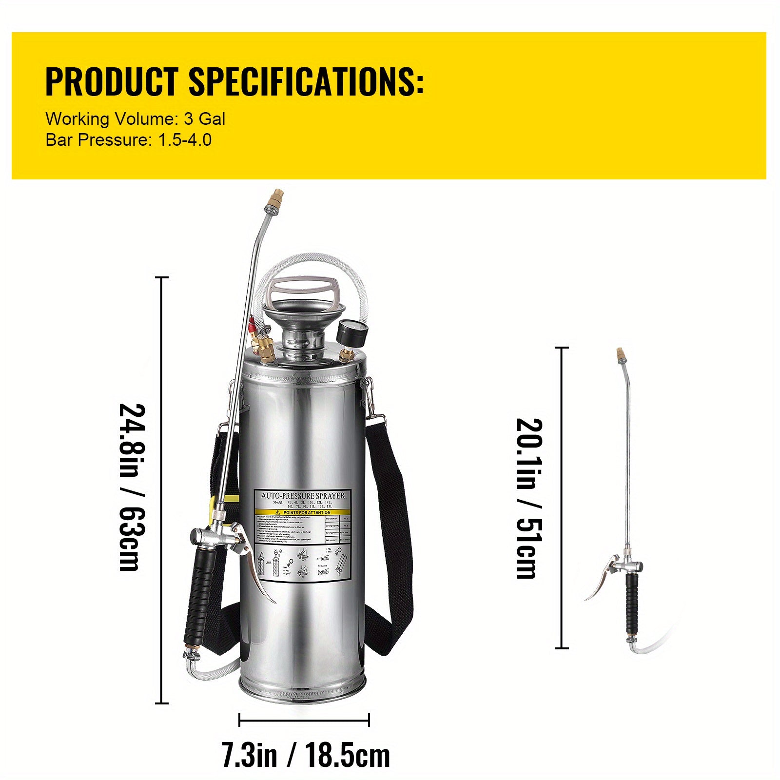 Happybuy Stainless Steel Sprayer for Gardening and Cleaning Tasks - Parry's Picks