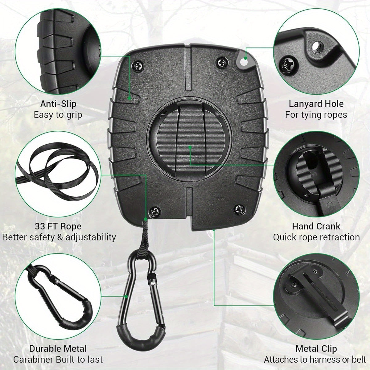 FUNANASUN Heavy-Duty Retractable Bow Hoist for Hunting Gear