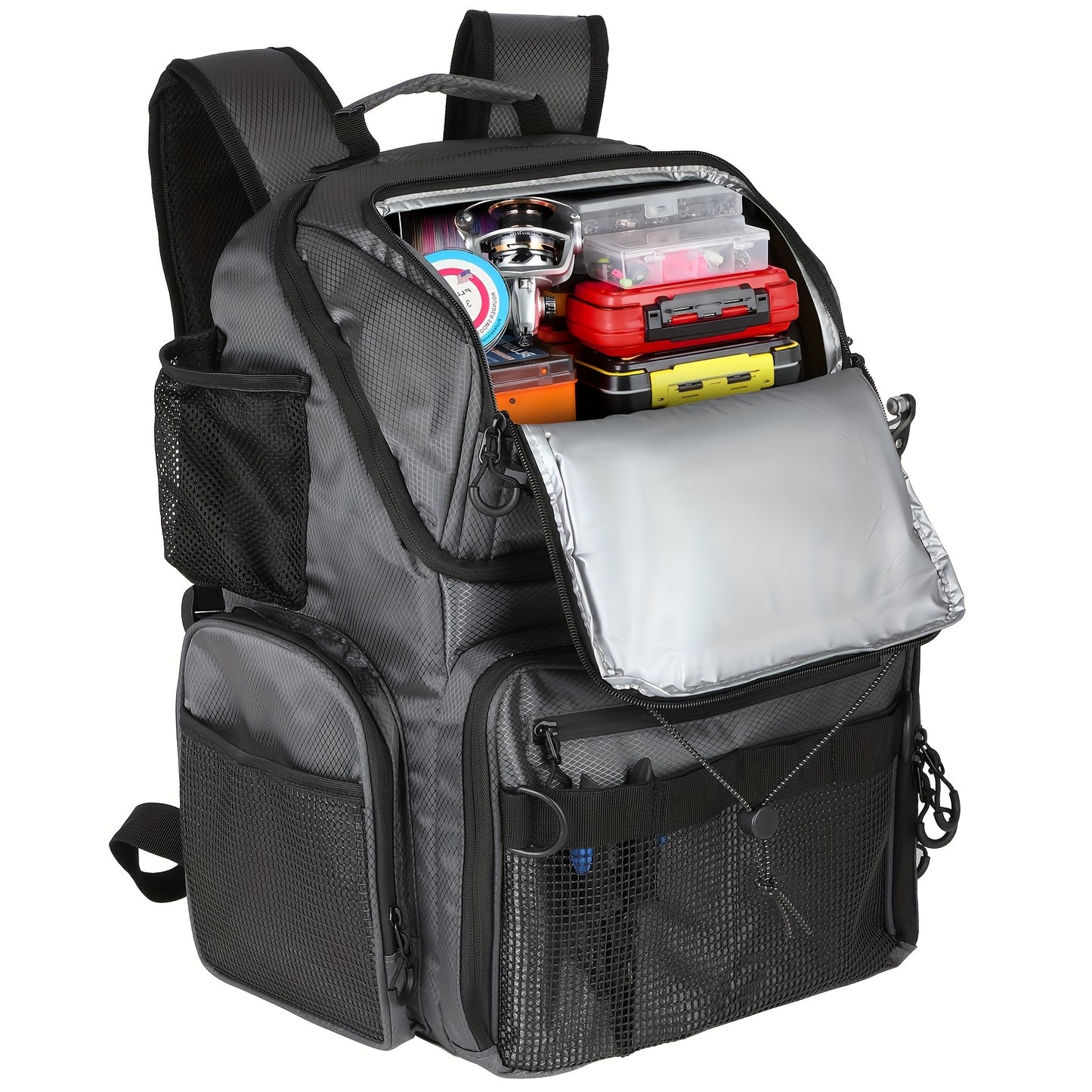 Heavy Duty Fishing Backpack With Insulated Cooler Pockets