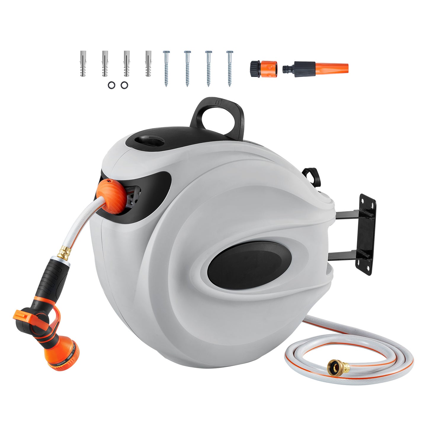 VEVOR Retractable Hose Reel With Rewind And Pattern Nozzle