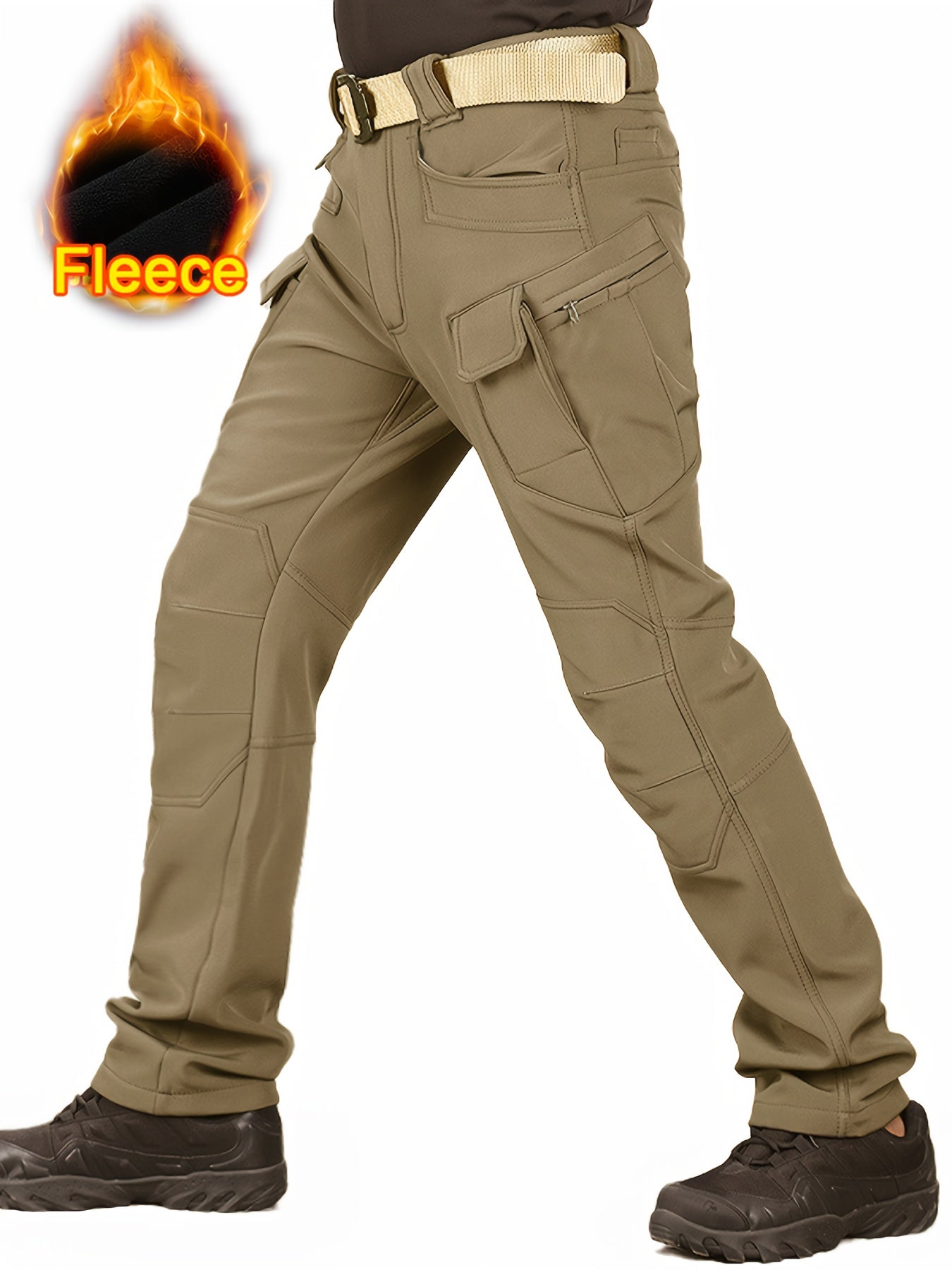 Men's Fleece Warm Tactical Cargo Pants Multi Pocket Windproof - Parry's Picks