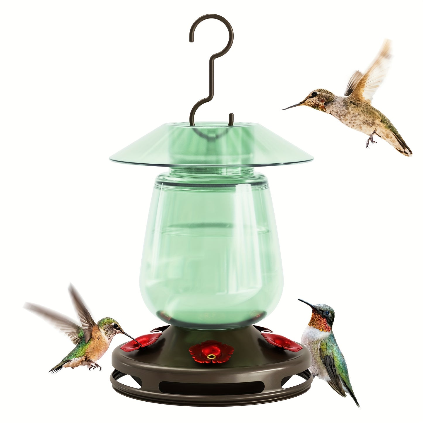 Hummingbird Feeder Glass Design with Flower Feeding Ports - Parry's Picks