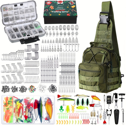 ZONON 482pc Fishing Kit Lures Hooks Sinkers Tackle Box