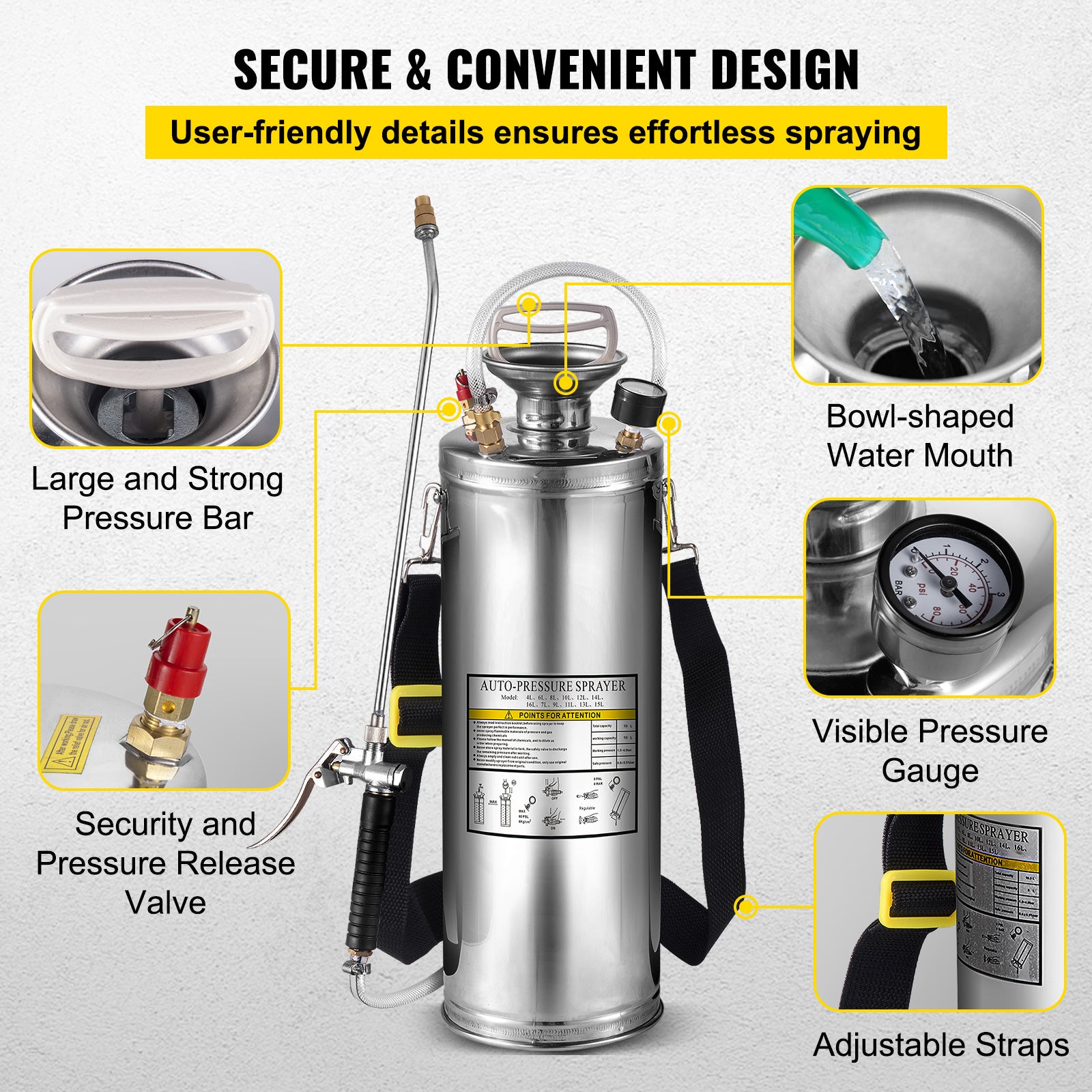 Happybuy Stainless Steel Sprayer for Gardening and Cleaning Tasks - Parry's Picks