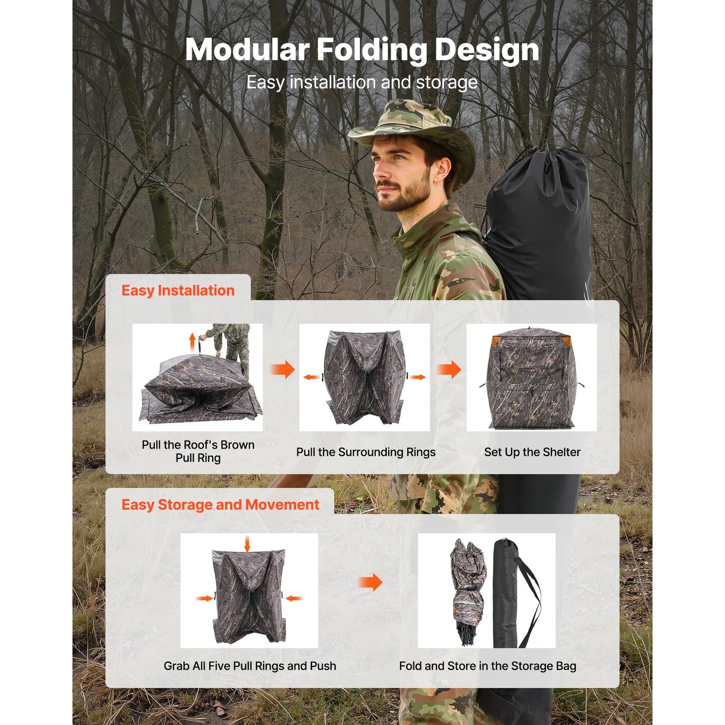 Portable Thermal Hunting Blind for Ground Waterfowl Hideout