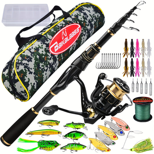 PROBEROS Fishing Rod Reel Combo Kit Spinning Reel Full Set