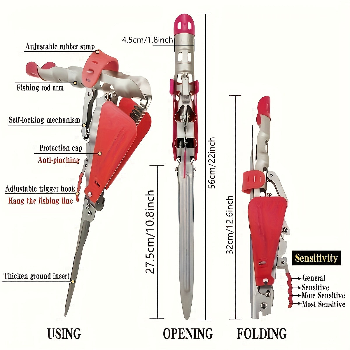 Automatic Stainless Fishing Rod Holder for Ground Brackets