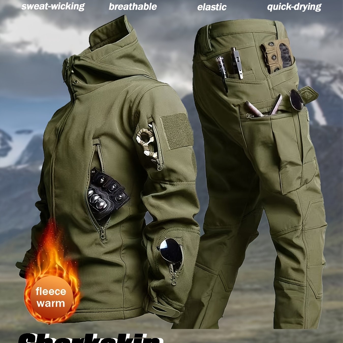 Men's 2-Piece Jacket And Overalls Set Warm Windproof Outerwear - Parry's Picks