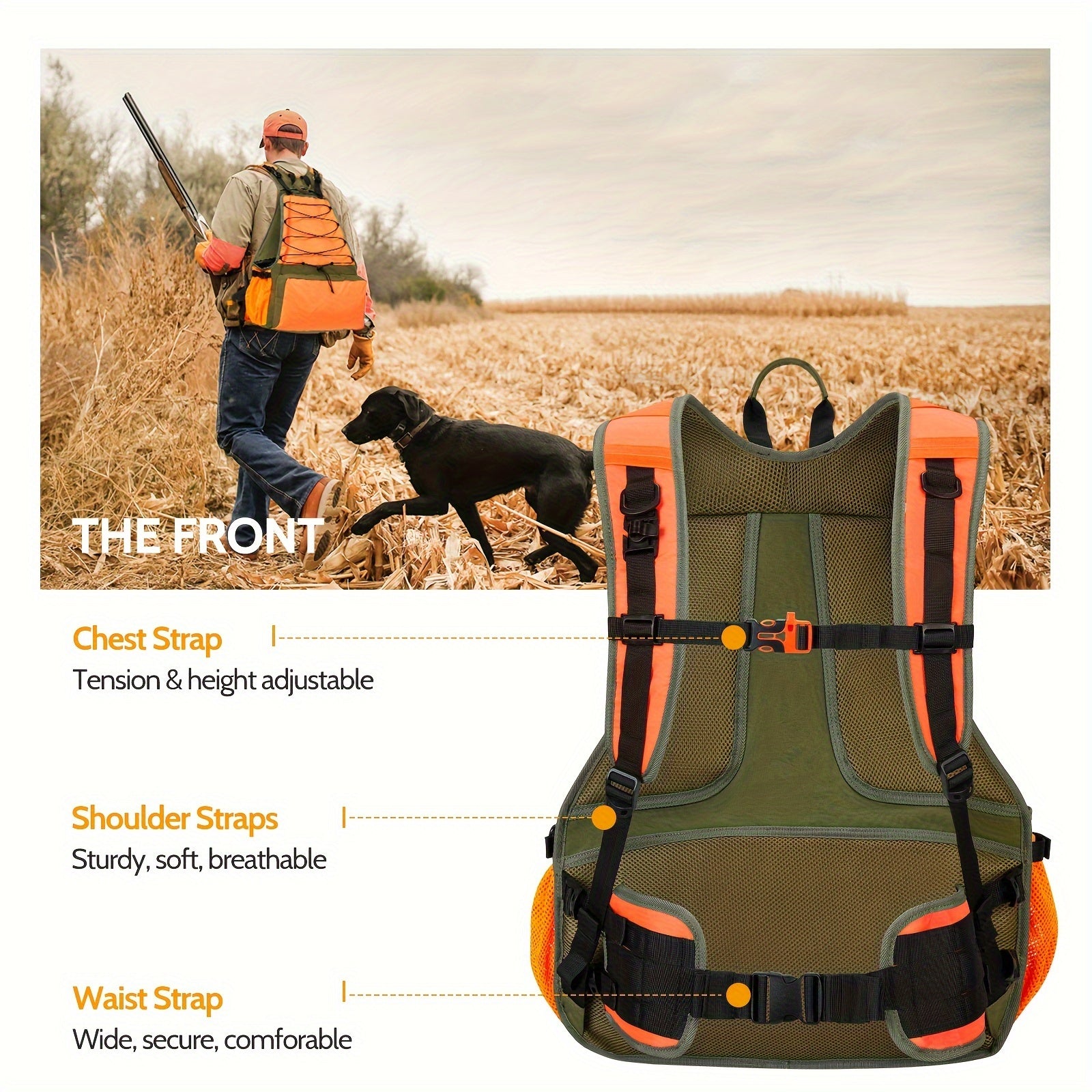 Upland Hunting Vest For Men With Game Pouch And Straps - Parry's Picks