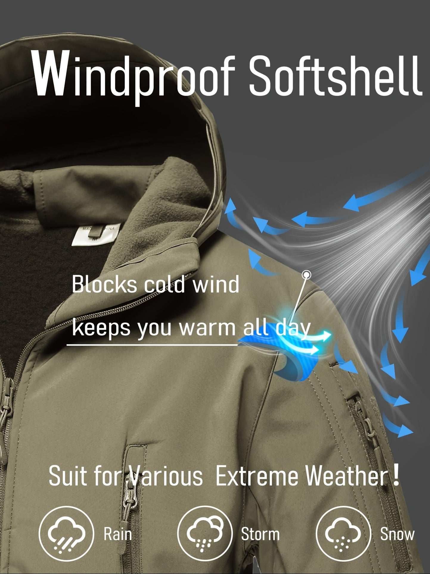 SOVTEMPCollar Men's Thickened Windproof Hoodie Jacket With Pockets - Parry's Picks