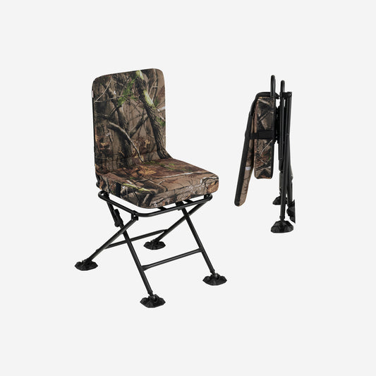 GYMAX 360 Degree Swivel Folding Hunting Chair with Padded Comfort