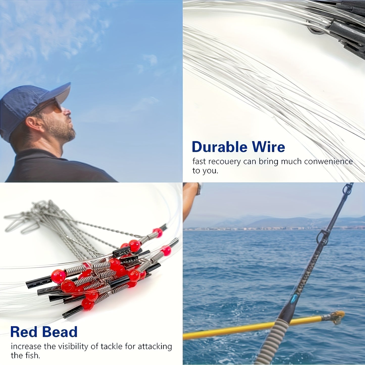Hi Low Rig Fishing Leaders Stainless Steel Swivel Nylon