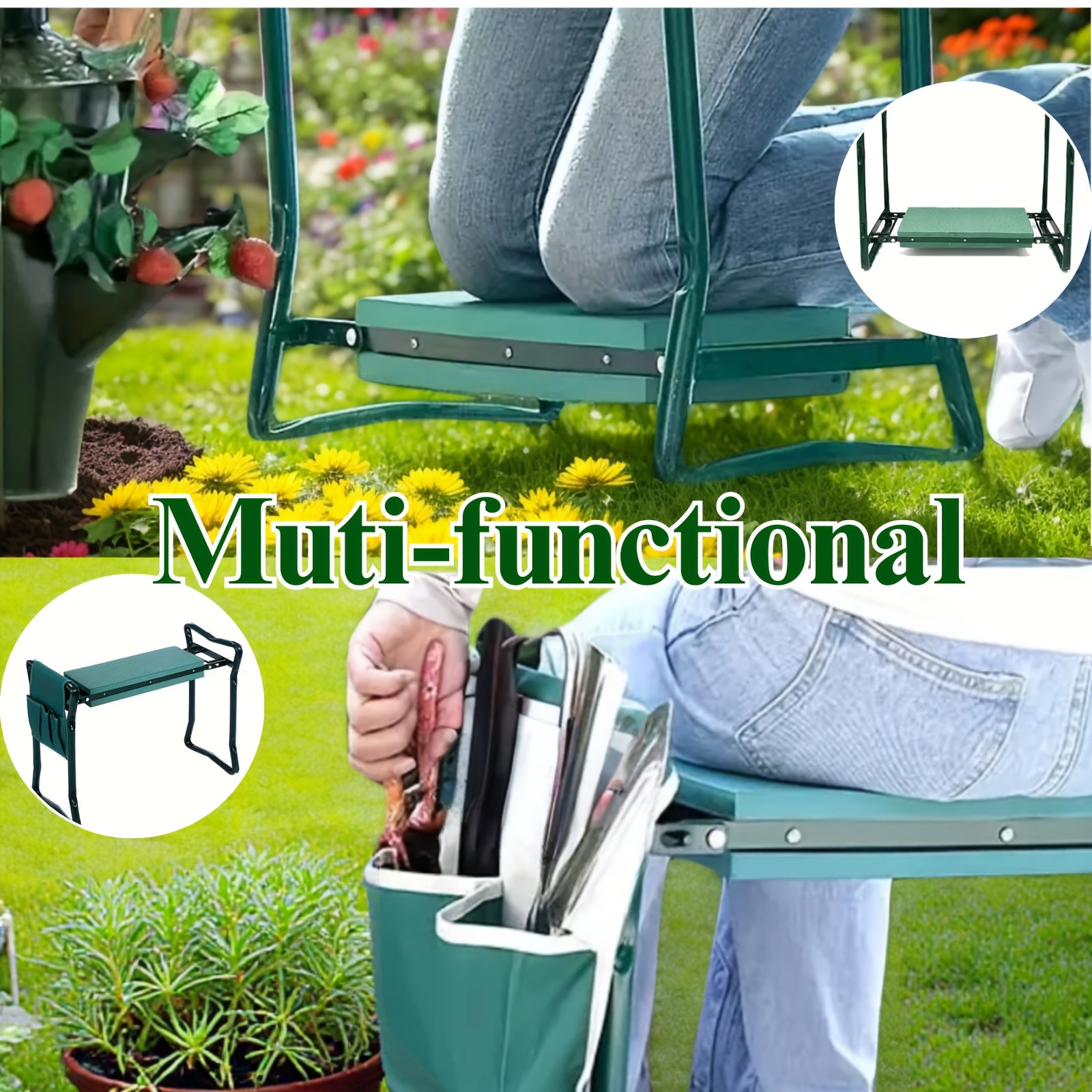 2-in-1 Garden Kneeling Chair and Tool Bag Storage Solution - Parry's Picks